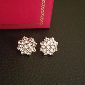 NEW Designer Alhambra Silver Pl. Star Earrings